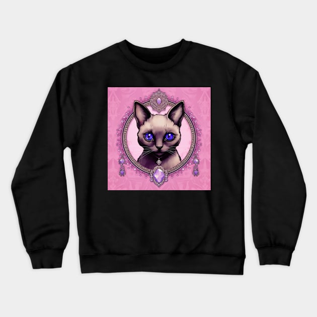 Gem Siamese Crewneck Sweatshirt by Enchanted Reverie